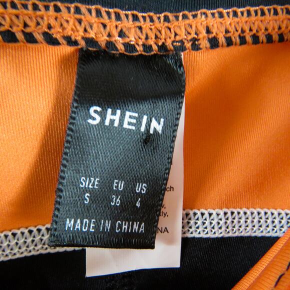 Shein Black & Peach Pink High Rise Active Leggings High Rise Small - Picture 5 of 6